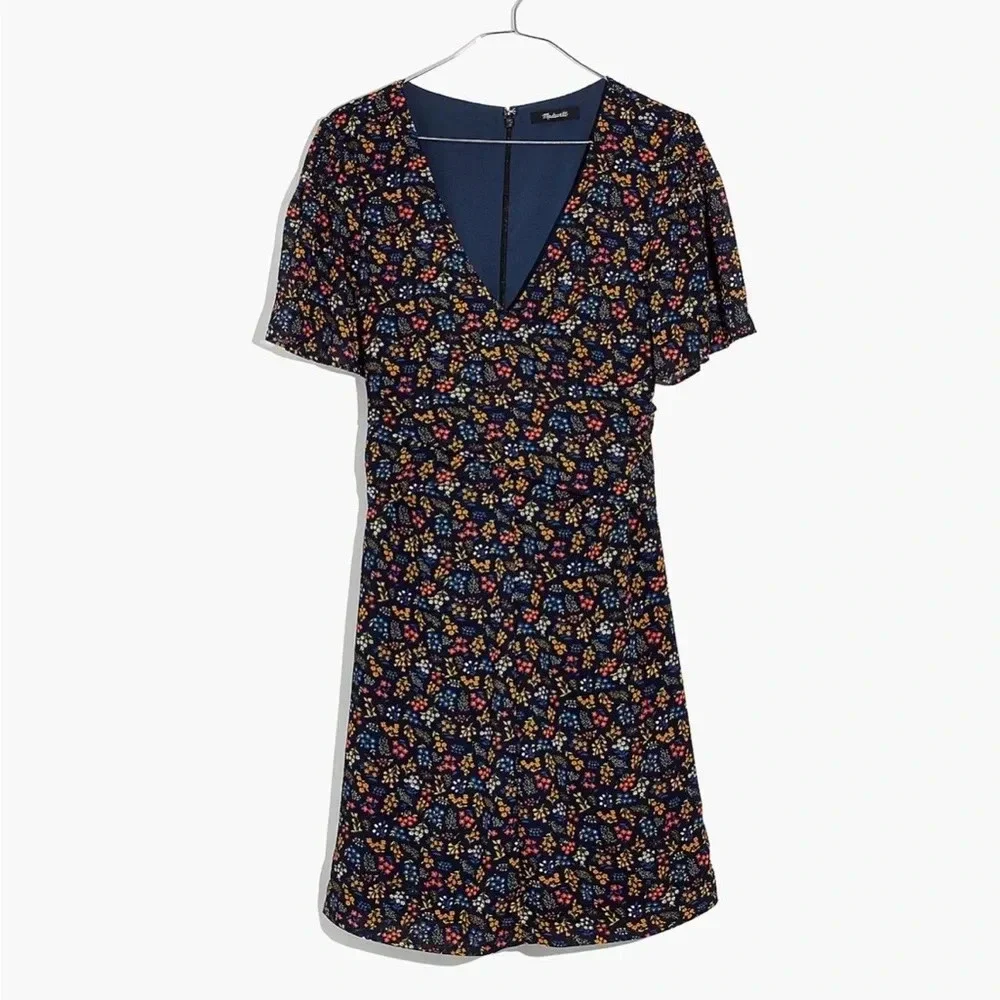 Madewell Cross-Front Mini Dress in Garden Party